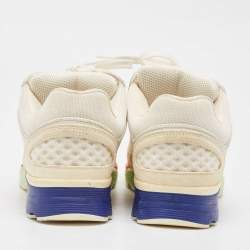 Chanel White Mesh and Suede CC Low Top Sneakers Size 37