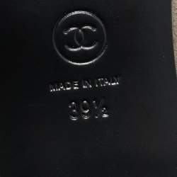 Chanel Grey/Black Suede and Leather CC Ankle Length Boots Size 39.5