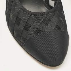 Pre Owned Chanel Black Canvas and Mesh Cap Toe Pumps Size 41