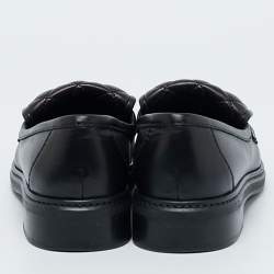 Chanel Black Quilted Leather CC Turnlock Slip On Loafers Size 38.5