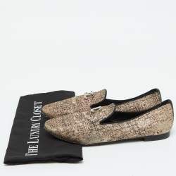 Chanel Multicolor Metallic Fabric CC Smoking Slippers Size 38.5