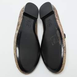 Chanel Multicolor Metallic Fabric CC Smoking Slippers Size 38.5