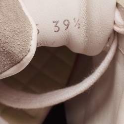 Pre Owned Chanel Multicolor Leather and Suede CC Low Top Sneakers Size 39.5
