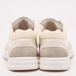 Pre Owned Chanel Multicolor Leather and Suede CC Low Top Sneakers Size 39.5