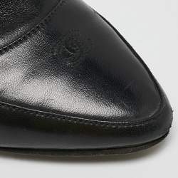 Chanel Black Leather CC Cap Toe Mid Calf Boots Size 37