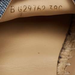 Pre Owned Chanel Blue/Black Denim CC Espadrille Flats Size 38