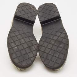 Pre Owned Chanel Beige/Green Suede and Texture Leather Oxfords Size 39