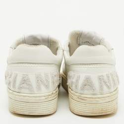 Chanel White Perforated Leather CC Low Top Sneakers Size 38.5