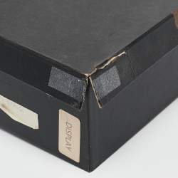 Pre Owned Chanel Black Leather and Grosgrain Faux Pearl CC Ankle Strap Sandals Size 38.5