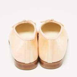 Chanel Two Tone Patent Leather CC Ballet Flats Size 35.5