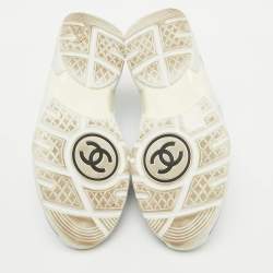 Pre Owned Chanel Multicolor Mylon and Suede CC Low Top Sneakers Size 37