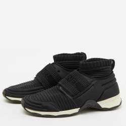 Pre Owned Chanel Black Fabric CC Logo Sock Slip On Sneakers Size 37
