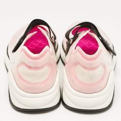 Chanel Pink/White Mesh CC Low Top Sneakers Size 39.5