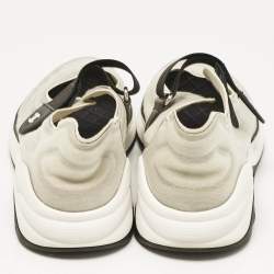Pre Owned Chanel Grey Mesh CC Low Top Sneakers Size 39.5