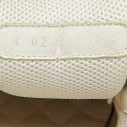Pre Owned Chanel Grey/White Canvas and Suede CC Logo Lace Up Sneakers Size 38