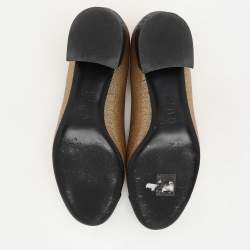 Chanel Gold/Black Lurex Fabric CC Cap Toe Block Heel Pumps Size 36.5