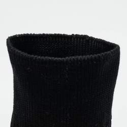 Chanel Black Patent Leather and Knit Fabric Sock Pumps Size 39.5