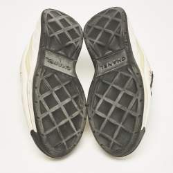 Pre Owned Chanel White Neoprene and Leather CC Low Top Sneakers Size 37