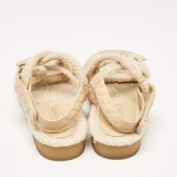 Chanel Beige Quilted Leather and Rope Dad Sandals Size 42