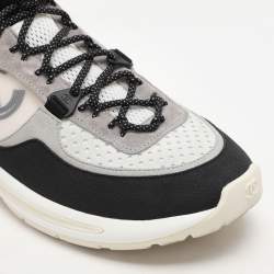 Pre Owned Chanel Multicolor Leather and Mesh Low Top Sneakers Size 40.5