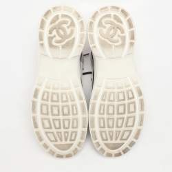 Pre Owned Chanel Multicolor Leather and Mesh Low Top Sneakers Size 40.5
