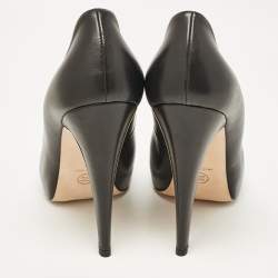 Pre Owned Chanel Black Patent and Leather CC Cap Toe Platform Pumps Size 41