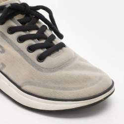 Chanel Light Grey Mesh CC Low Top Sneakers Size 36.5