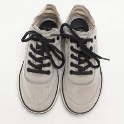 Chanel Light Grey Mesh CC Low Top Sneakers Size 36.5