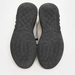 Chanel Light Grey Mesh CC Low Top Sneakers Size 36.5