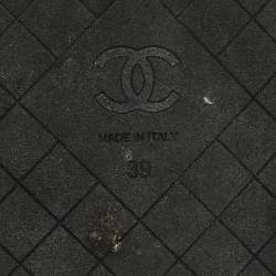 Chanel Black Jersey Coco Flat Sandals Size 39