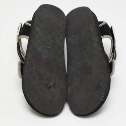Chanel Black Jersey Coco Flat Sandals Size 39
