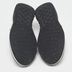 Pre Owned Chanel Grey/Black Mesh Slip On Sneakers Size 38
