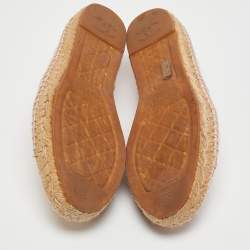 Chanel Pink Crocodile Leather CC Espadrille Flats Size 39