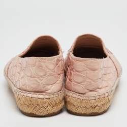 Chanel Pink Crocodile Leather CC Espadrille Flats Size 39