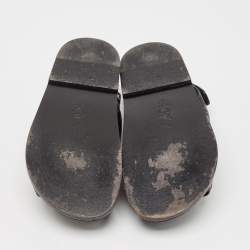 Chanel Black Quilted Leather CC Dad Sandals Size 38