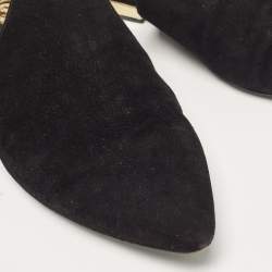 Chanel Black Suede Ankle Wrap Flat Mules Size 39