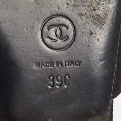 Chanel Black Suede Ankle Wrap Flat Mules Size 39