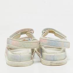 Chanel Multicolor Quilted Canvas Dad Sandals Size 39.5