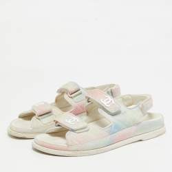 Chanel Multicolor Quilted Canvas Dad Sandals Size 39.5