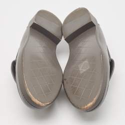 Chanel Grey Quilted Leather CC Turnlock Loafers Size 40.5