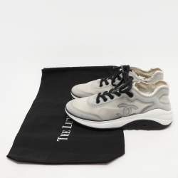 Chanel Light Grey Mesh CC Low Top Sneakers Size 36