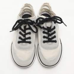 Chanel Light Grey Mesh CC Low Top Sneakers Size 36