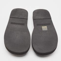 Pre Owned Chanel Black Leather CC Thong Flats Size 39