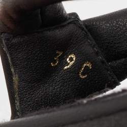 Pre Owned Chanel Black Leather CC Thong Flats Size 39