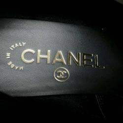 Chanel Black Calf Leather Knee-High Boots Size 37  Bag