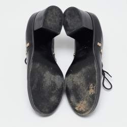 Chanel Black Leather Lucky Charms Oxfords Size 39.5