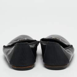 Chanel Black Leather CC Smoking Slippers Size 37.5