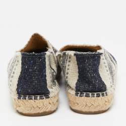 Pre Owned Chanel Multicolor Tweed CC Espadrille Flats Size 40