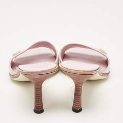 Chanel Pink Canvas Travel Ligne Slide Sandals Size 37