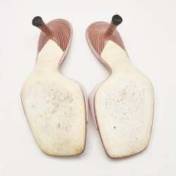 Chanel Pink Canvas Travel Ligne Slide Sandals Size 37